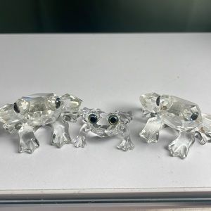 3 Swarovski Crystal baby Frog